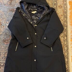 Michael Kors Water-Resistant Quilted Hooded Coat, Women's Black, XXL